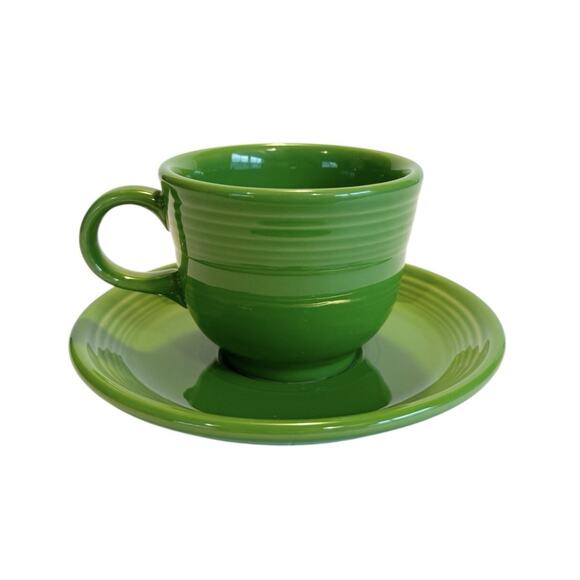 Fiesta Ware Fiesta HLC HLC Set of 8 Retired Shamrock Green Tea Cups & Saucers - Picture 7 of 16